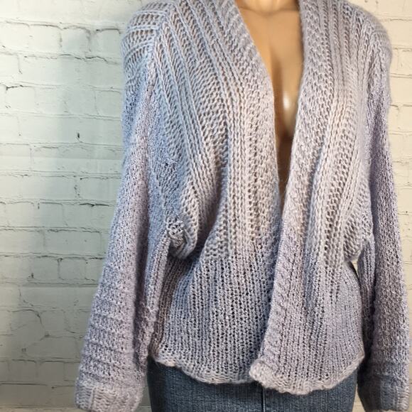 Wild Fable Lavender Open Front Fuzzy Cardigan Sweater‎ Size Medium - Picture 7 of 11